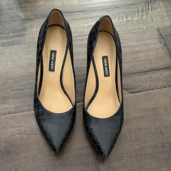 Nine West Shoes - Nine West Black Croc-Pattern Heels